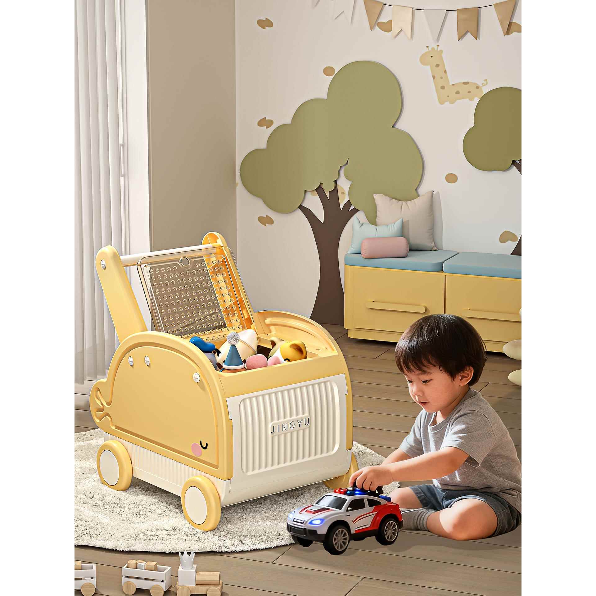 新款宝宝积木玩偶收纳整理架儿童玩具收纳箱零食收纳箱婴儿学步小