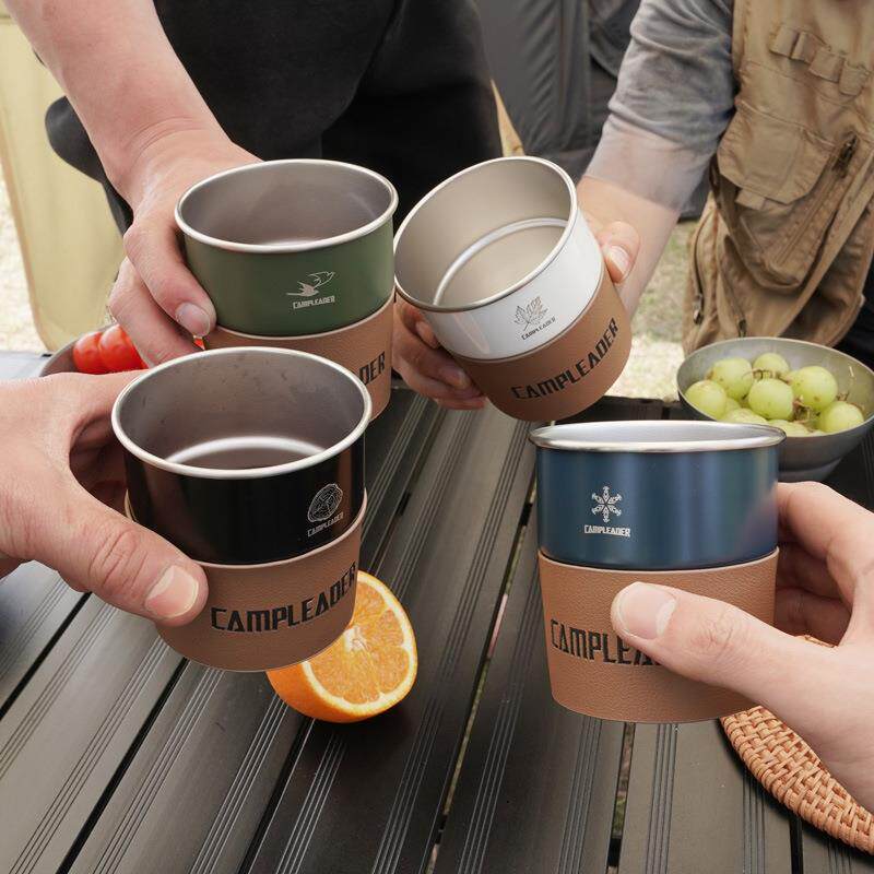 户外304不饮锈钢杯水m杯啤酒杯咖啡杯子件露营杯奶茶冷4套杯CLBXG