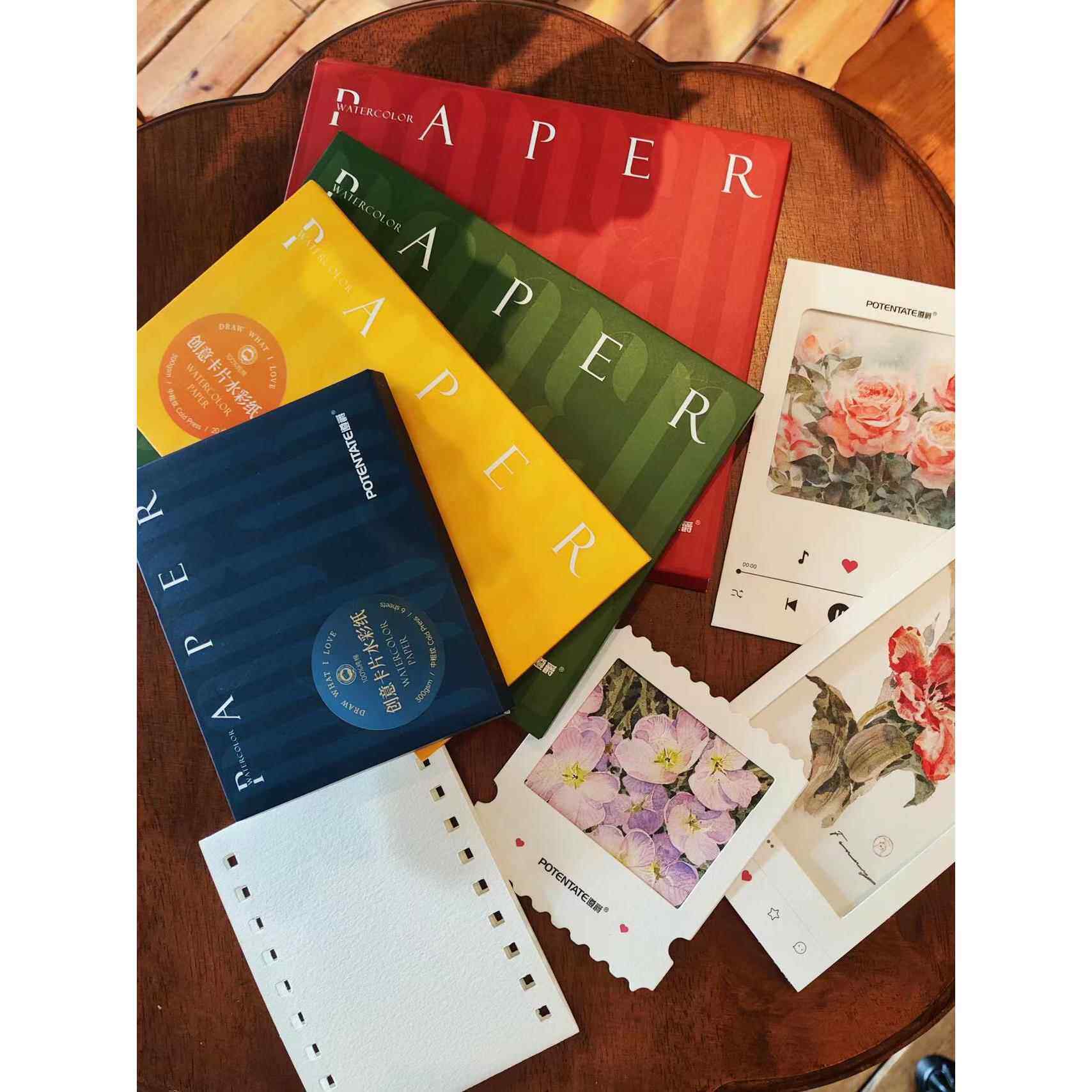 遵爵300g胶卷纸异形水彩纸票根纸ins风油画棒迷你纯棉创意卡片