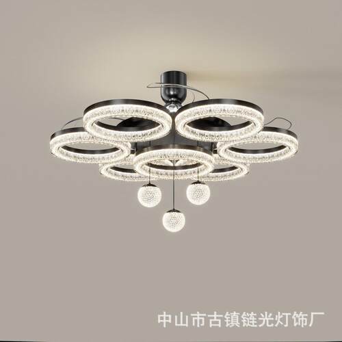 客厅风扇灯餐厅吊扇灯2025新款客厅吊灯现代简约客厅主灯全屋灯具