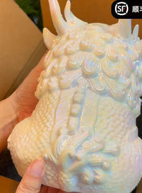 高档珠光白手工景德镇玄关中式奢陶瓷装饰品貔貅摆件香炉装饰品轻