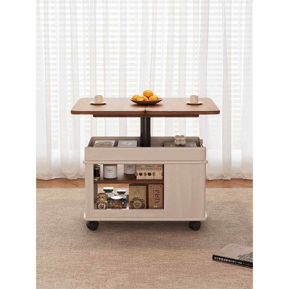 可移动茶几小户型客厅家用边几升降折叠实木沙发边柜多功能茶桌