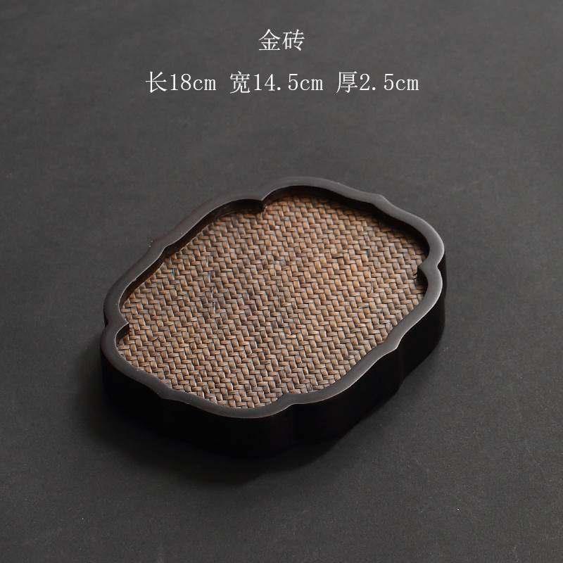 碧门工坊 竹制席面杯垫茶盘干泡台竹编小茶台托盘茶托壶承茶杯架