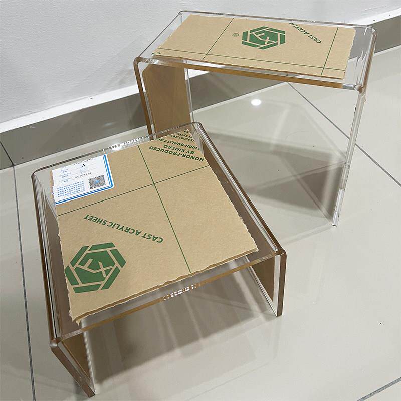8mm加厚透明亚克力置物架u型柜子手办分层展示桌面收纳增高架定制图片