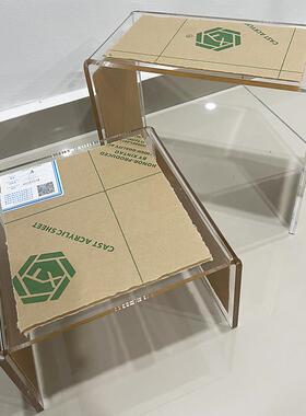 8mm加厚透明压克力置物架u型柜子模型分层展示桌面收纳增高架定制