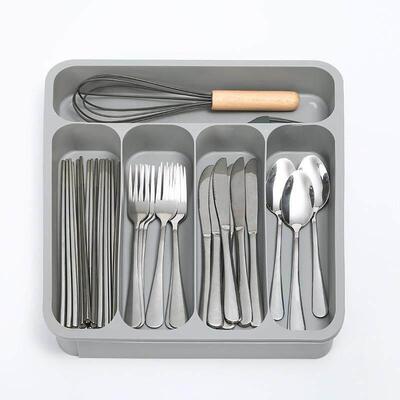 Cutlery Storage Tray Expandable Tableware Organizer Spoon Fo