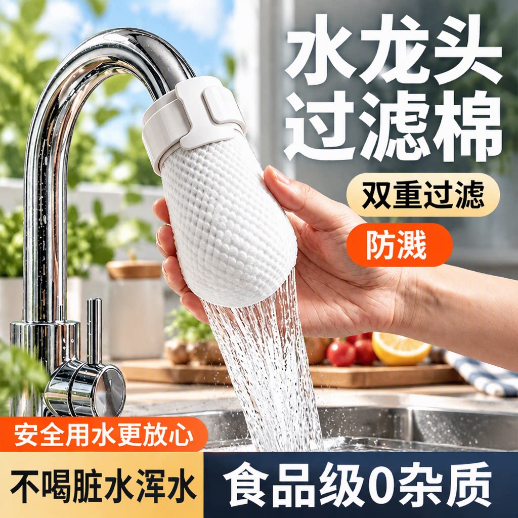 水龙头过滤棉袋加厚通用防溅自来水井水山泉水泥沙铁锈水垢旗舰店