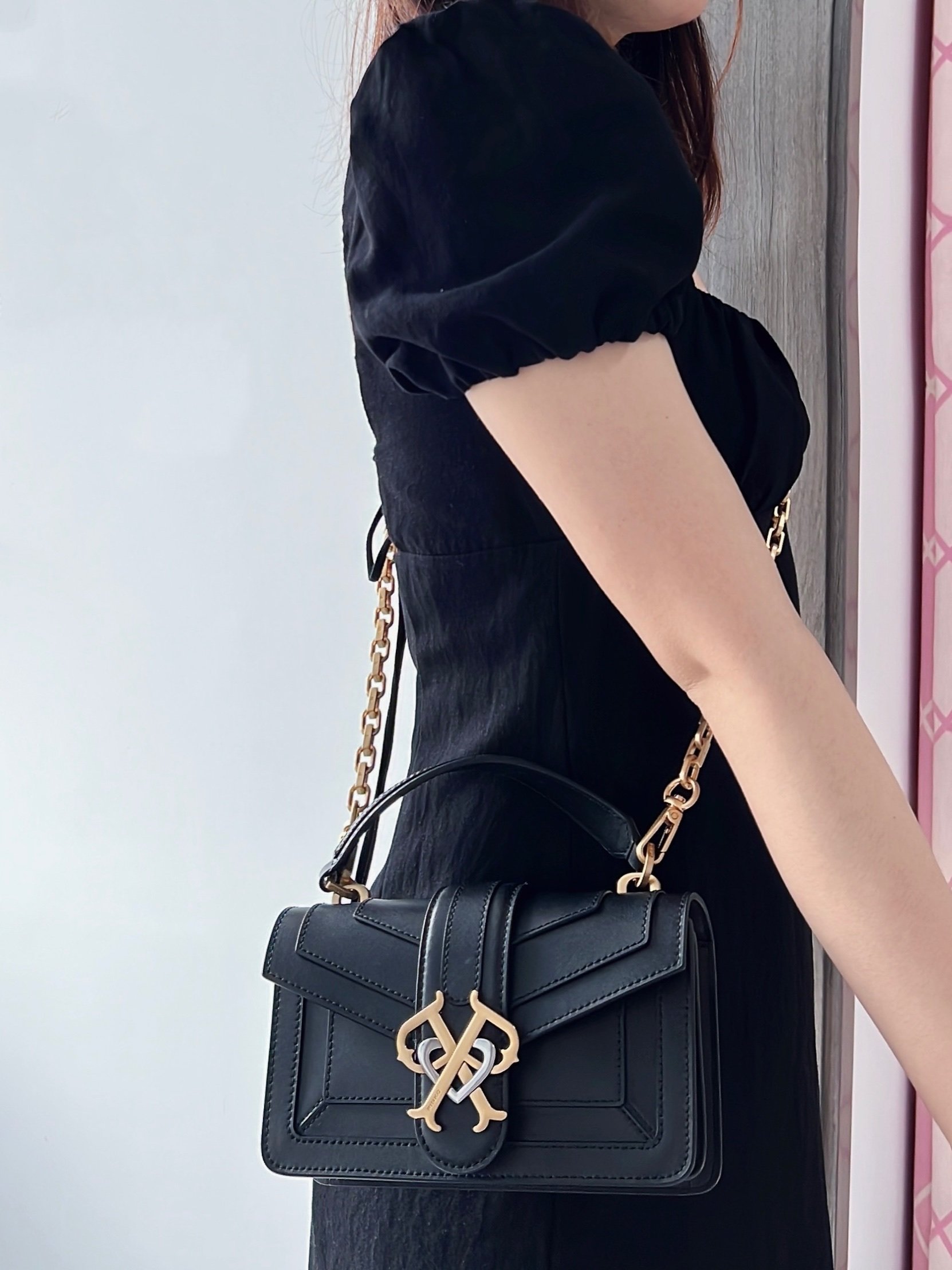 PINKO 品高 Double P系列 绗缝链条女式斜挎包 1P22ACY7FM 酒红色 多重优惠折后￥669.4包邮包税 88VIP会员还可95折