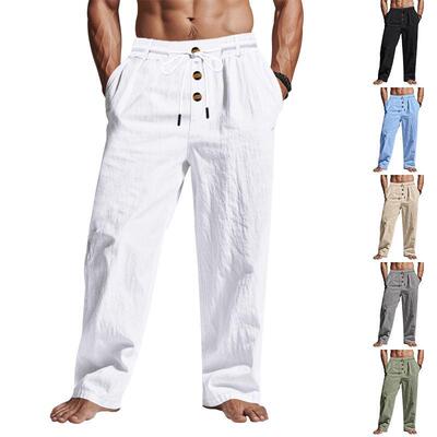 Men's breathable and skin friendly sports pants, buttoned