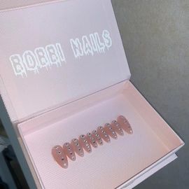 bobbinails施华洛裸粉贴钻高级冷清简约百搭可拆卸穿戴甲