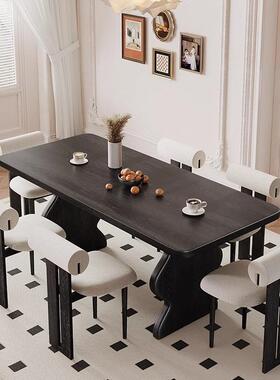 法复古全实式木长形餐会TCJ--741桌中古风小户型简约复古办公桌创