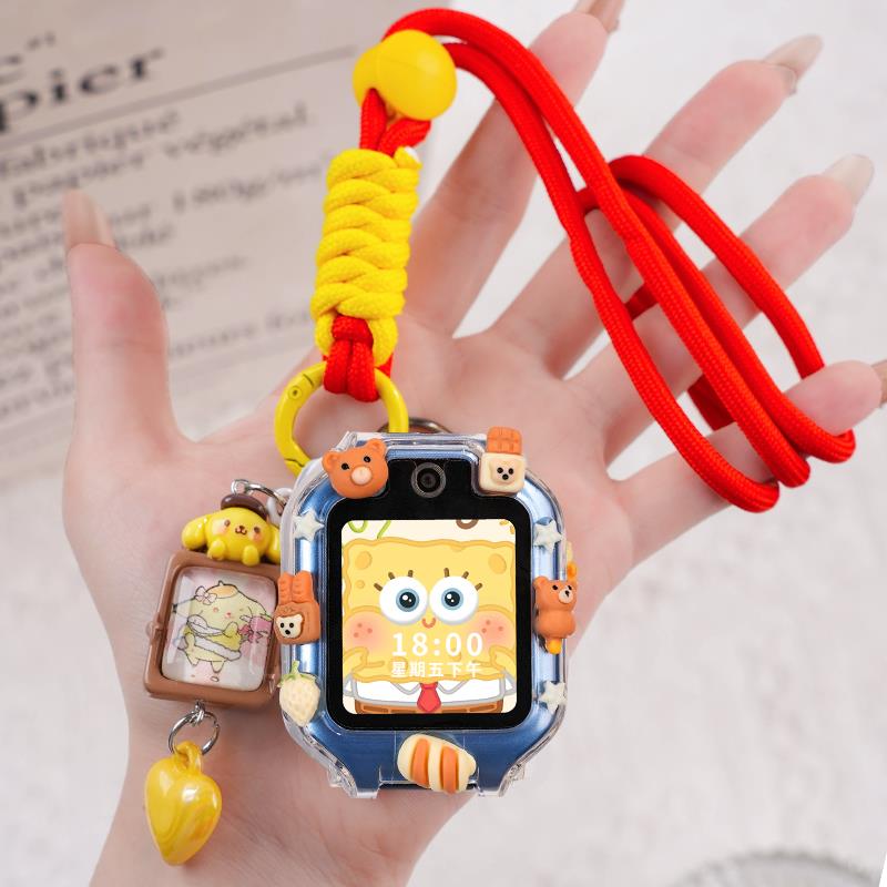 糖果色防丢适用华为儿童电话手表表带5x pro挂脖3Pro保护壳4X挂绳