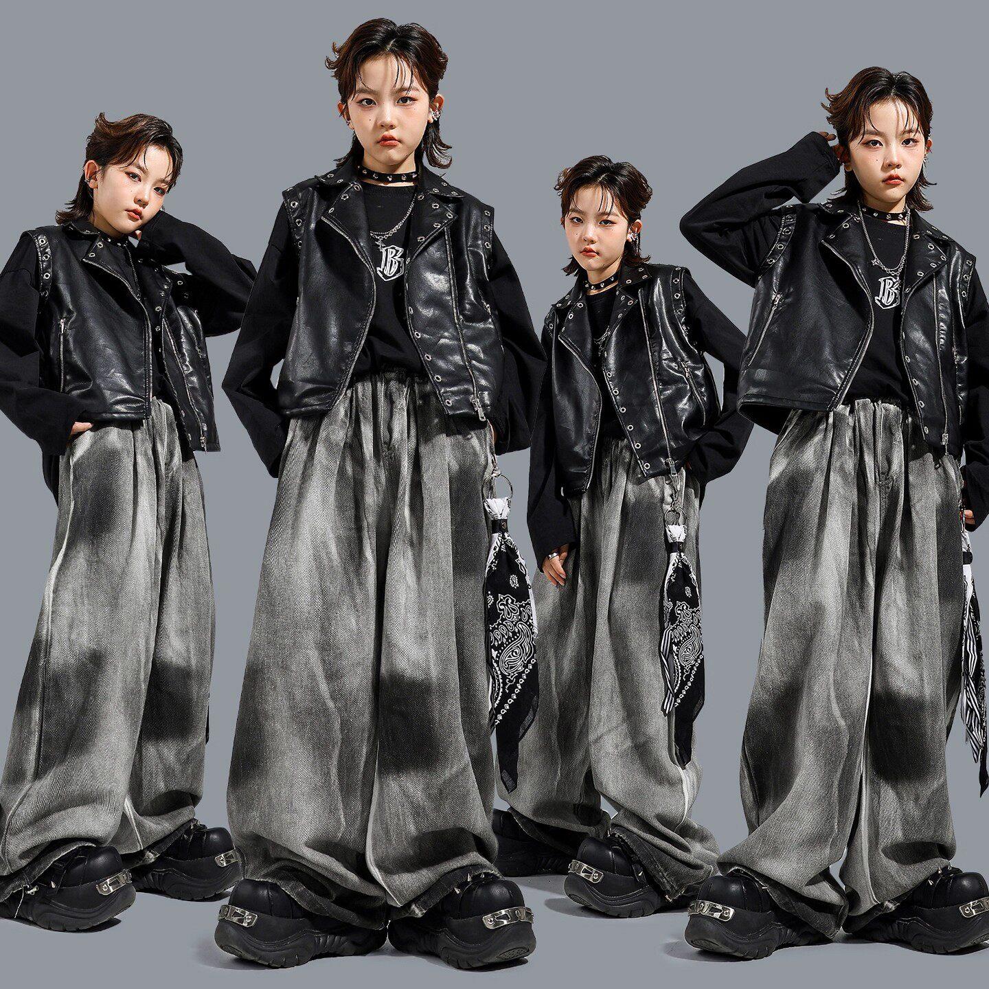 元旦酷帅儿童嘻哈街舞潮服少儿hiphop架子鼓演出服时髦炸街走秀服图片
