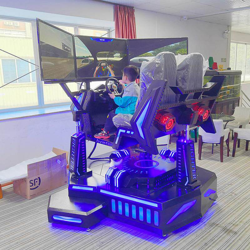 游乐场三轴三屏动感赛车VR模拟驾驶体感电玩游乐设备厂家双人互动
