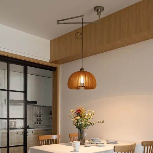 现代创床530轻奢南餐厅吊灯民宿书房吧台可摇瓜臂伸缩移位头卧室