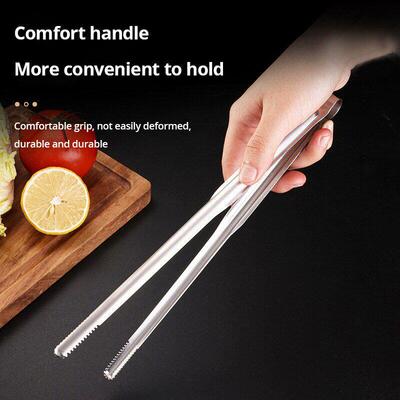 Stainless Steel Barbecue Clip Grill Tongs Meat Cooking Uten