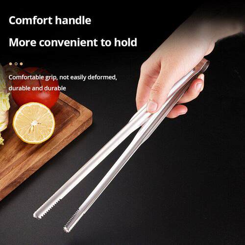 Stainless Steel Barbecue Clip Grill Tongs Meat Cooking Uten