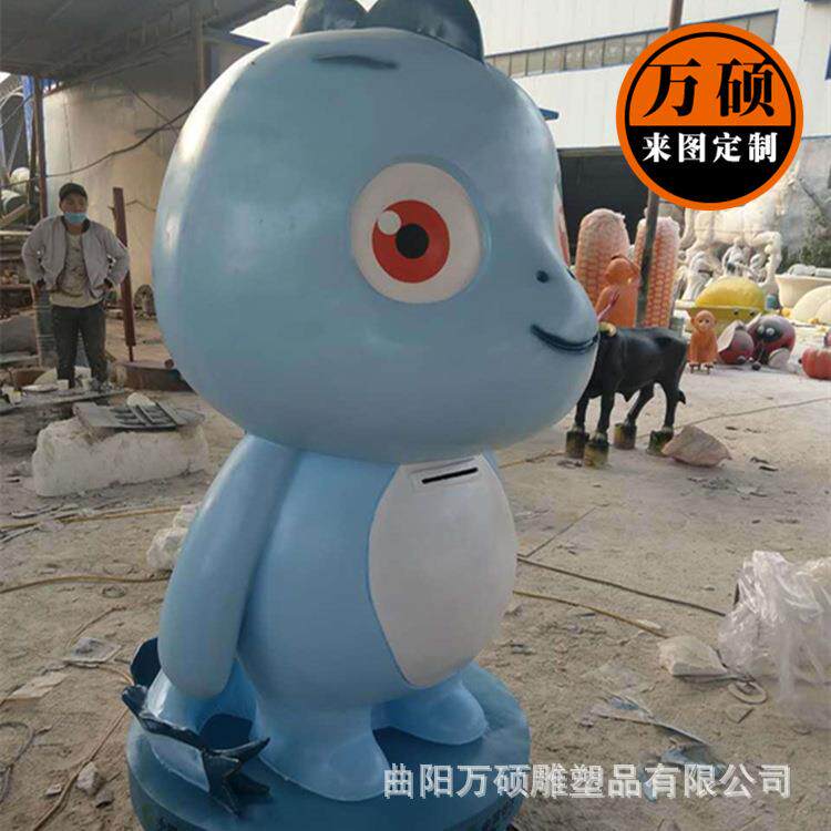 厂家制作户外小恐龙信箱玻璃钢雕塑 卡通吉祥物雕塑美陈装饰摆件