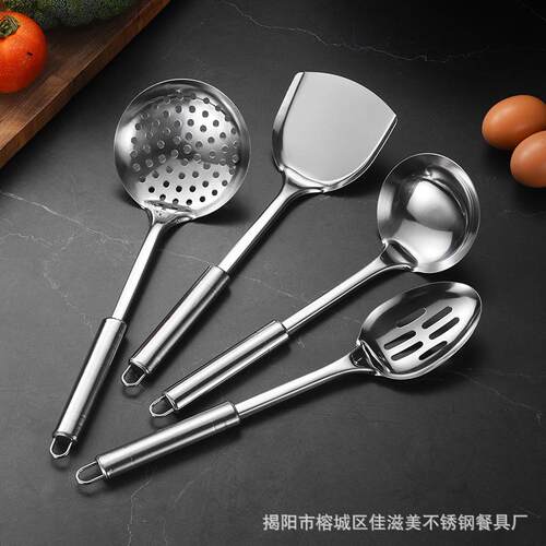 新款直销不锈钢厨房烹饪勺铲家用双线锅铲勺漏叉酒店用品全套厨具