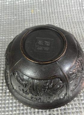 古玩收藏仿古乾隆年制浮雕四大美女碗家居饰品摆件