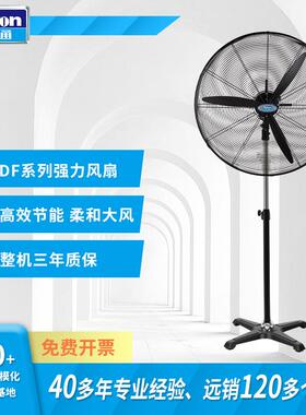 Deton风扇工业强力风扇三档调速落地扇可摇头牛角扇DF500-TA