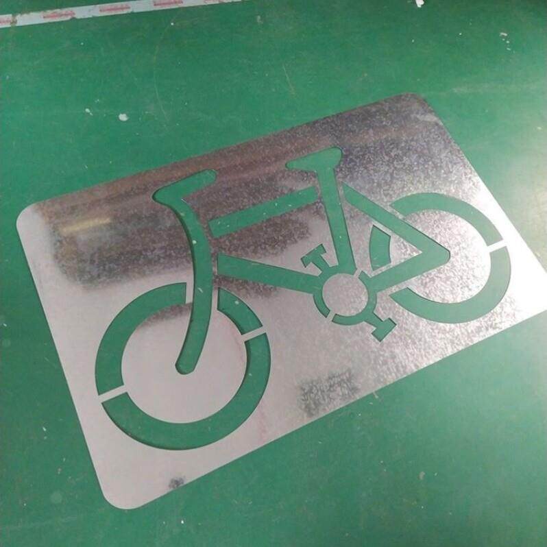 镂空自行车停车位图形喷漆模板镂空字停放区可定制车位画 划线 线