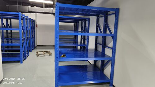 全新仓储货架，蓝色，尺寸200x60x200，四层设计，每层