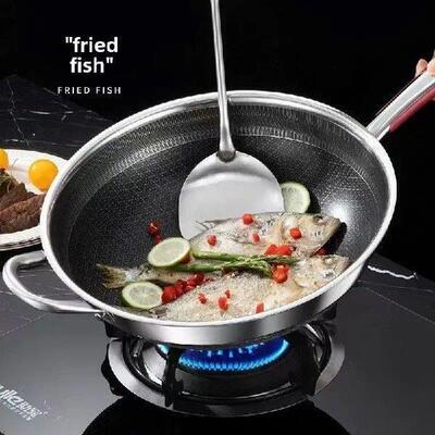 Super Thick 316 Stainless Steel Honeycomb Frying Pan