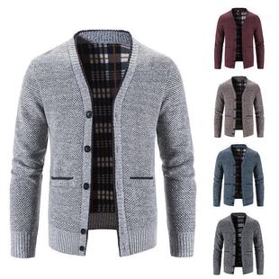 men for cardigans jacket neck sweater Thick knitted