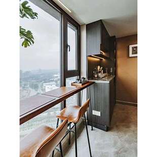 阳台实木吧台桌TNM用商小吧台铁艺靠墙长吧条桌用酒台高脚家原木