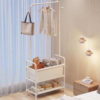 Simple clothes hanger coat storage rack shoe shelf stool