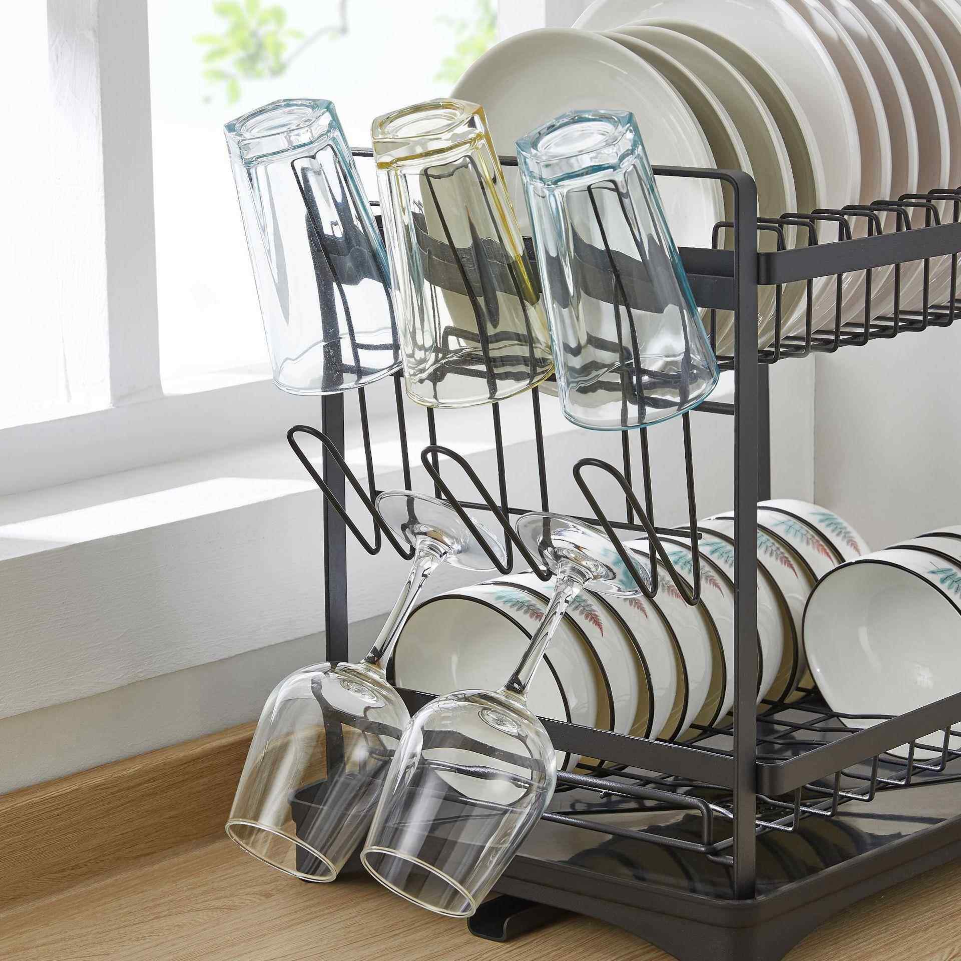 日式厨房XZ-20009多功餐碟能置物架可拆卸碗收纳整理具架铁艺碗碟