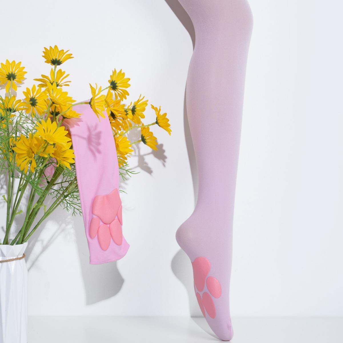 stockings cute claws cat socks knee the over long silk