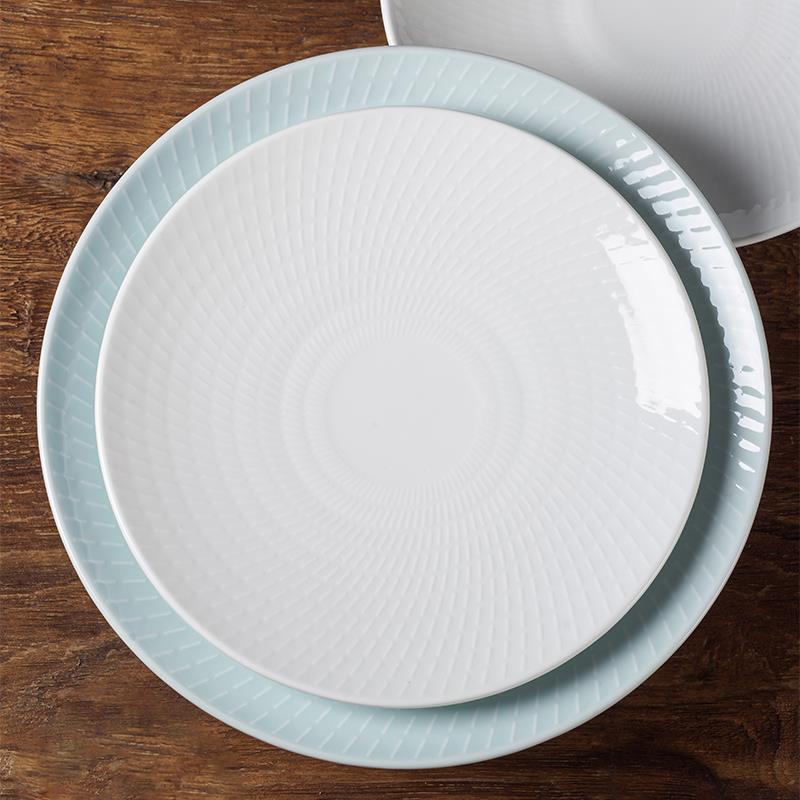 景德镇高白创意陶瓷盘子汤盘高级感家用菜盘深盘特色冷菜摆盘商用