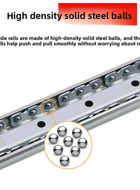 20宽三段双层加厚滑轨工业轻型抽屉轨道滑轨钢球机械设备两段导轨