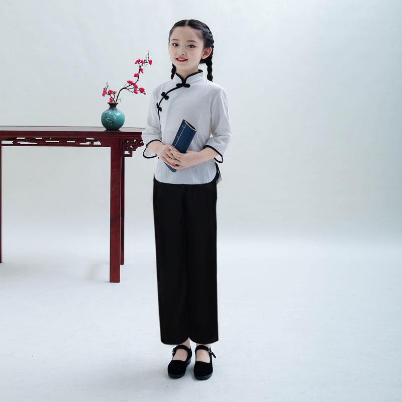 高檔小菲鹿兒童學(xué)民國(guó)唱生裝中國(guó)風(fēng)男小童中山裝大合女衣服表演出