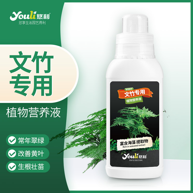 悠利文竹专用营养液水培肥料专用肥云竹植物盆景防叶子发黄