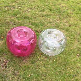 充脚气凳 28558网红充气小沙充发家用汽车便携圆凳透明系 凳气椅