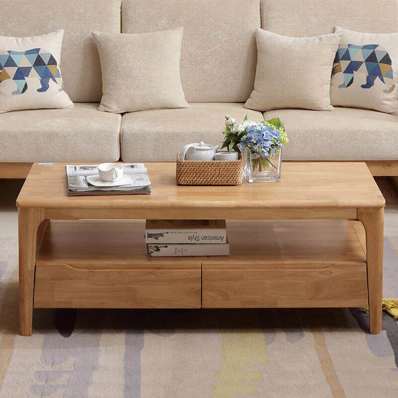 简欧全实木小茶几日式小茶桌约现北代沙发茶几矮边几84721客厅家