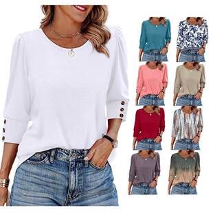 34 length sleeve womens tops clothing v neck t shirts dressy