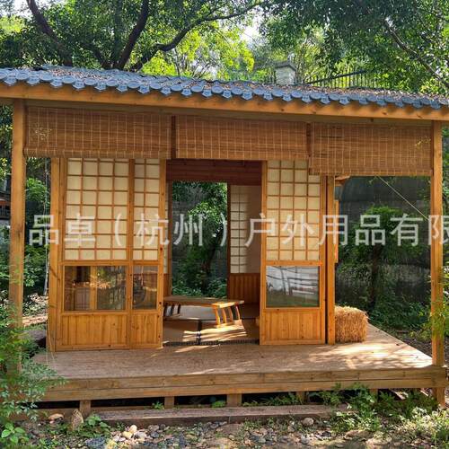 户外日式防腐木小木屋景区工具房组装设备可拆卸移动木头房子住人