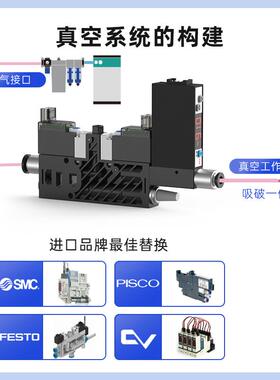 6联集成式气动真空发生器小型轻量可自动破空排气不带压力表SVN