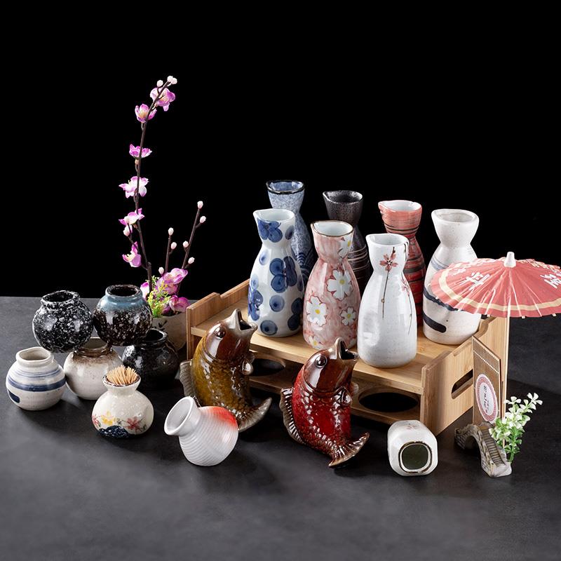 刺身干冰盅装饰牙签筒小罐摆盘小容器日韩酒店餐厅陶瓷摆件小壶