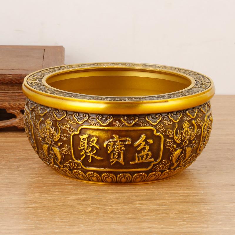 铜工艺品乾坤聚宝盆金热聚宝盆铜摆件桌面摆件招财聚宝盆开业铜盆