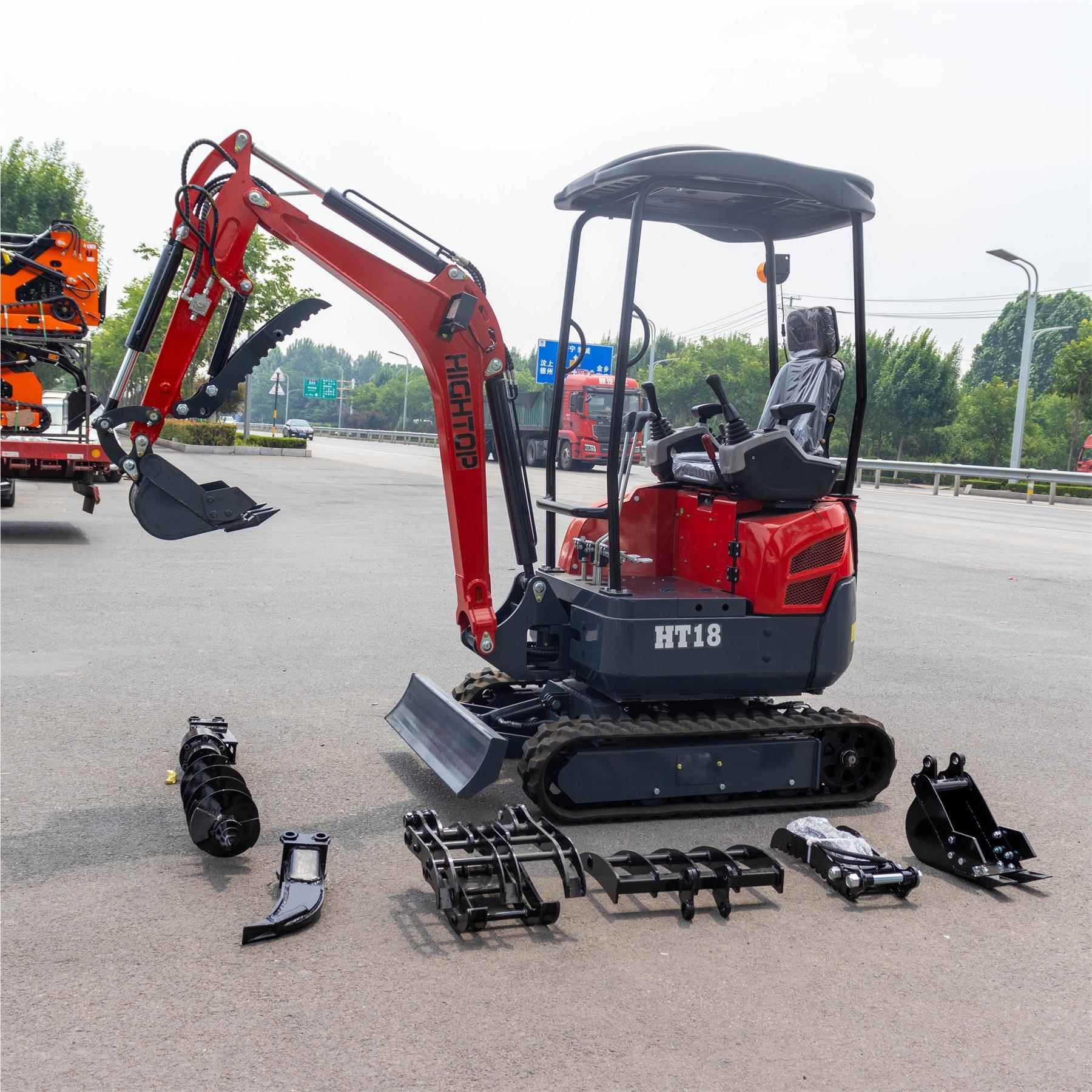 Higtop挖h机工厂T8型液压挖机H 出口HT18履带加拿大1800g农用迷你