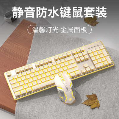 前行者蒸汽朋克机械手感键盘电脑无线薄膜无声静音背光键盘批发