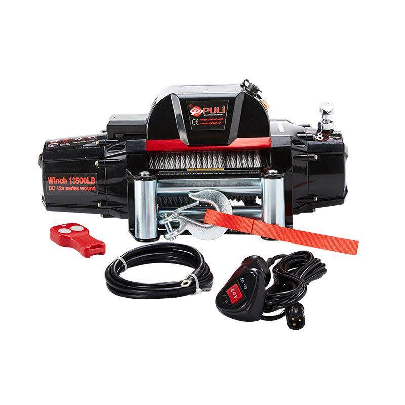 电动绞盘变形金刚连体款13500磅钢丝绳越野车自救汽车绞盘机