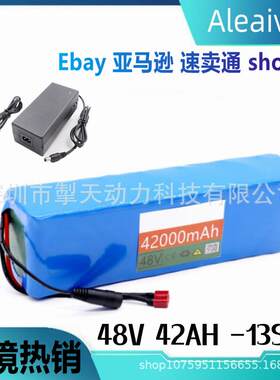 电动自行车电池48v42Ah18650锂离子电池组13串3并+充电器