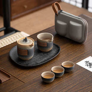 简约办公室旅行户外泡茶壶 小院遇见渐变快客杯一壶三杯家用便携式