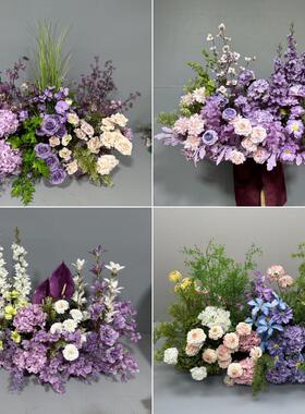 采购产品紫色婚礼插花，插花，插花，插花，婚礼绢花，人造花，假